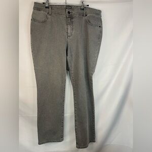 Chicos gray jeans with spandex and a little bling! Womens size 2.